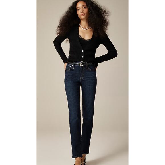 J Crew Mid Rise Slim Jeans 31 31T T31 Tall NWT Dark Wash Stretch CC550 J.Crew - Picture 1 of 6